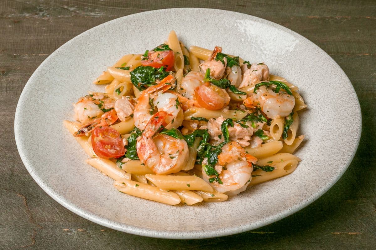 Shrimp and Salmon Pasta