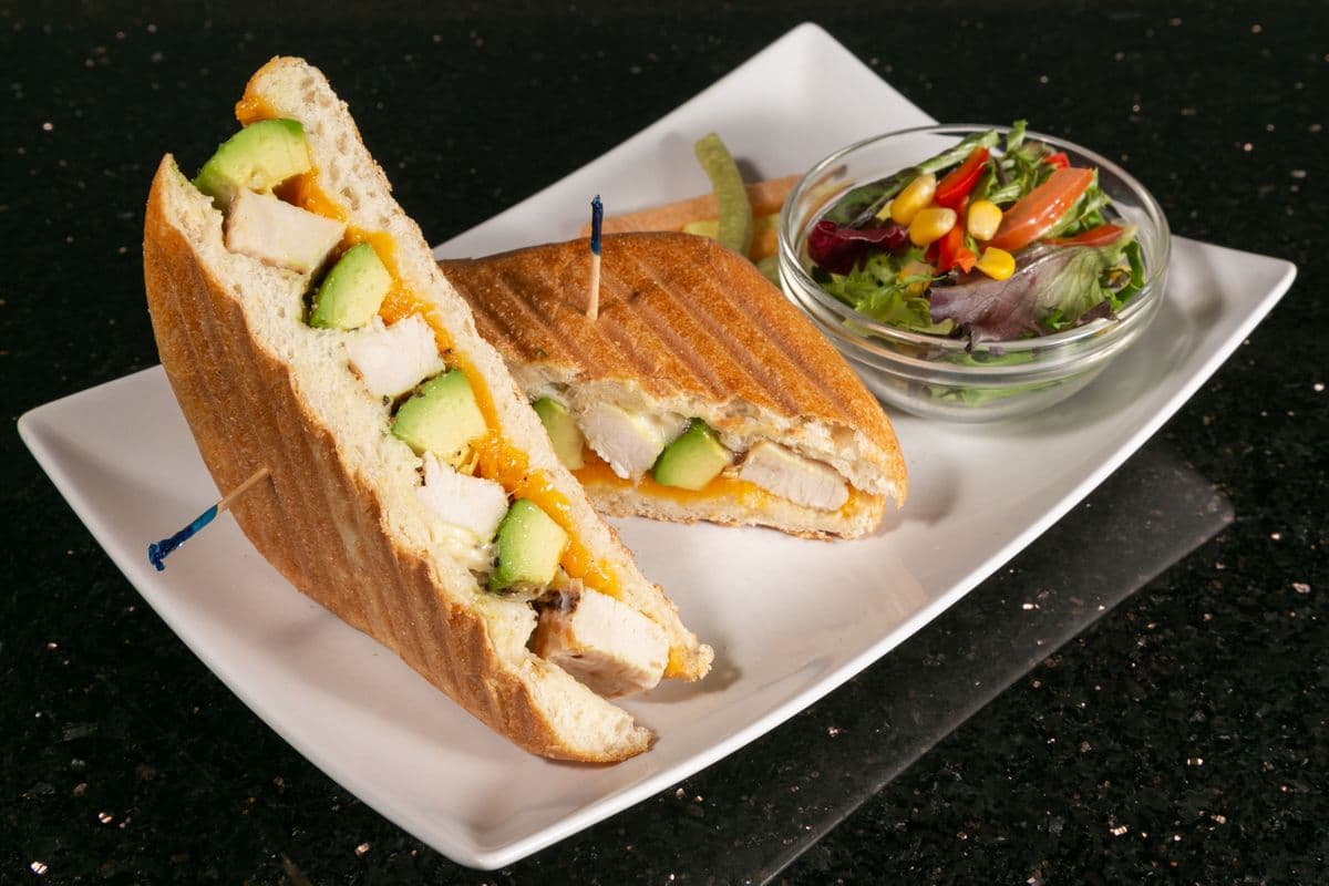 1. Chicken and Avocado Panini on a Ciabatta Bun