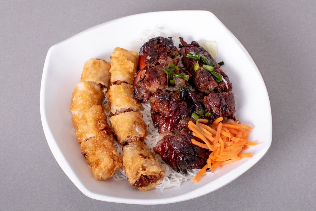 26. Rice Vermicelli with Spring Rolls and Broiled Pork