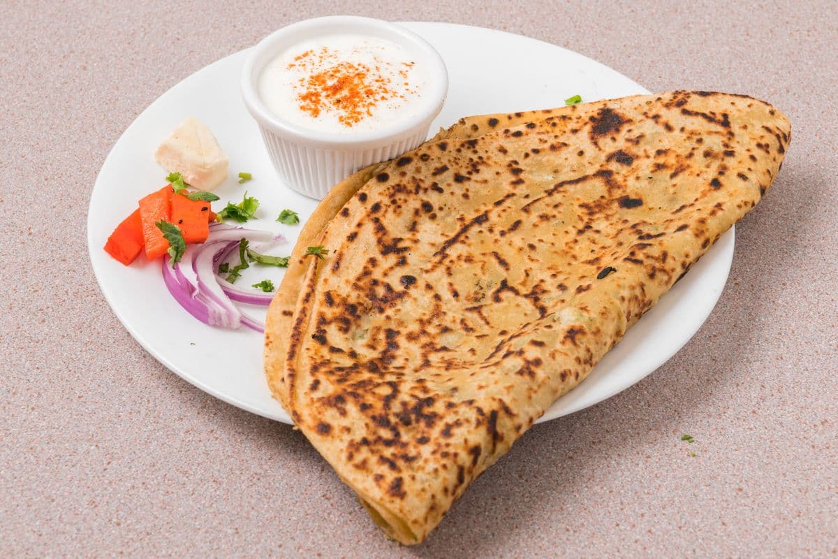 Stuffed Parantha with Dahi