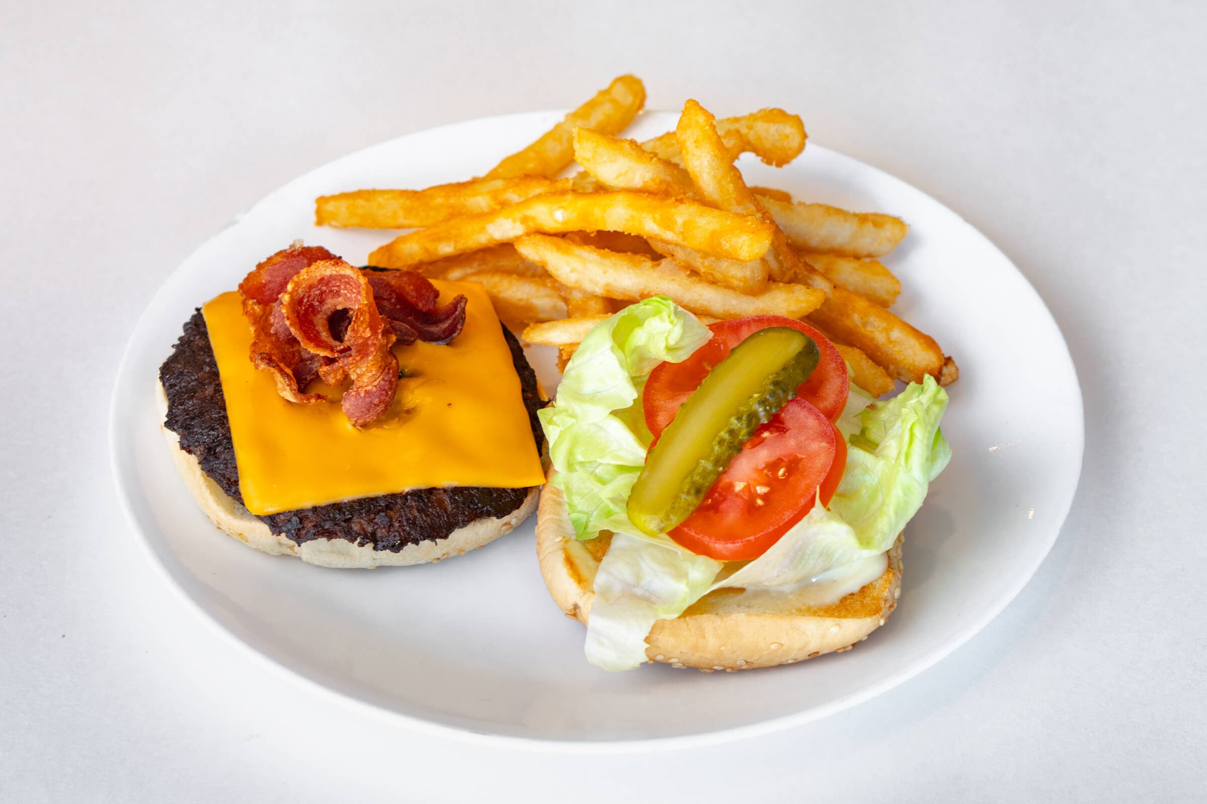 #2. Bacon and Cheese Burger with Fries
