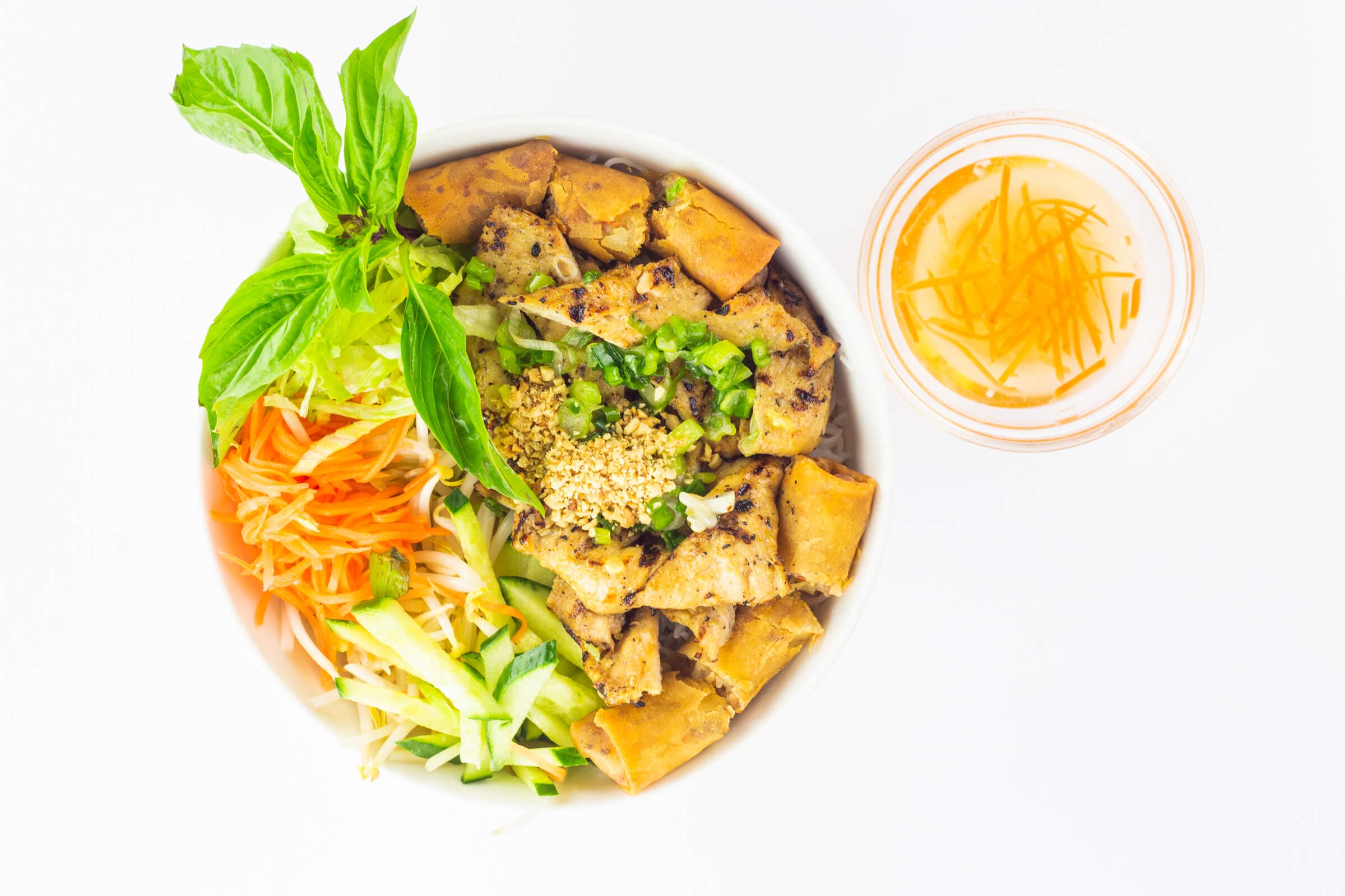 B6. Grilled Chicken and Spring Rolls Vermicelli -
