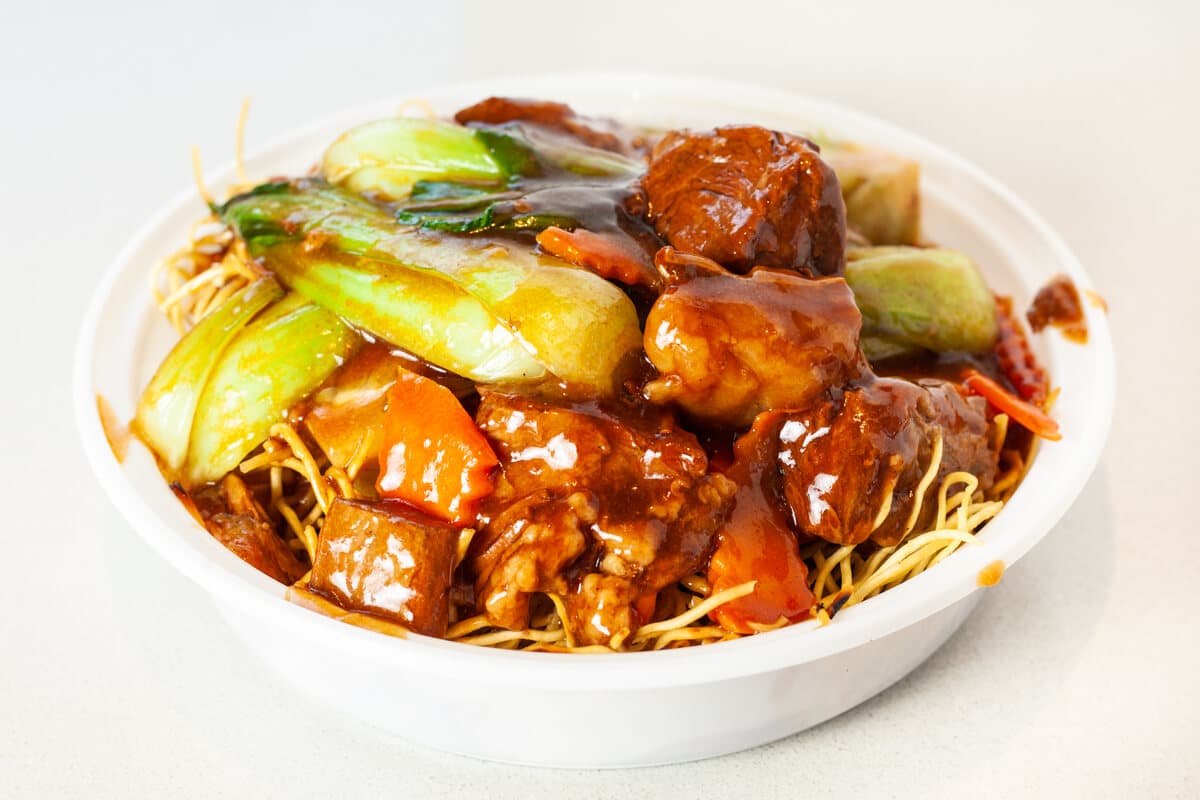 227. Beef Brisket and Seasonal Vegetable Chow Mein
