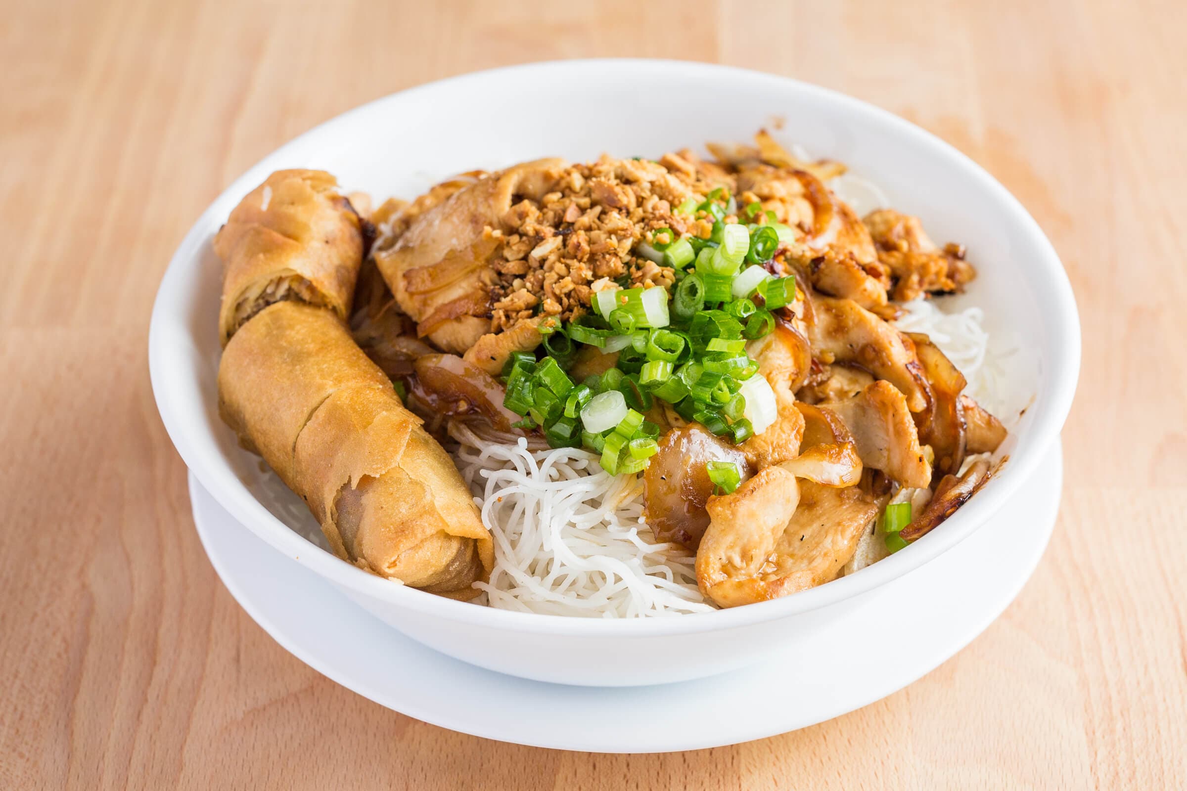72. Pan-Fried Lemon Grass Chicken and Spring Roll