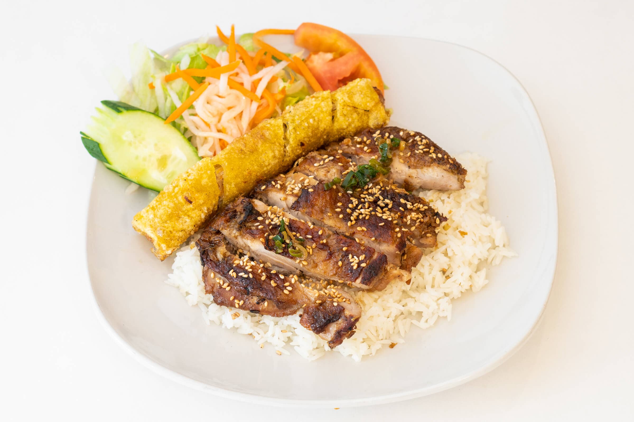 59. Grilled Lemongrass Chicken on Rice - Com Ga Nuong Sa