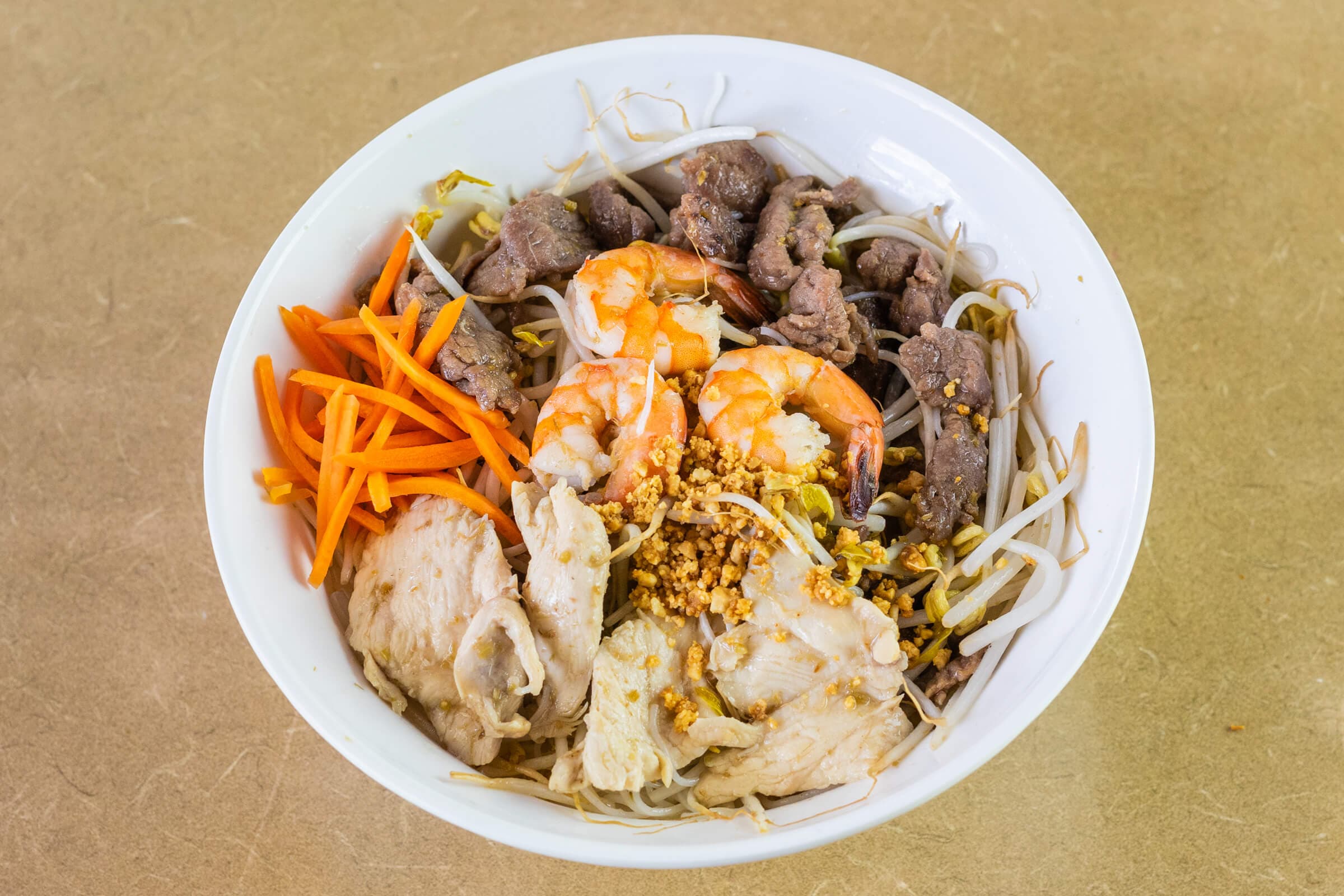 53. Vermicelli with Lemongrass Prawns, Chicken, and Beef