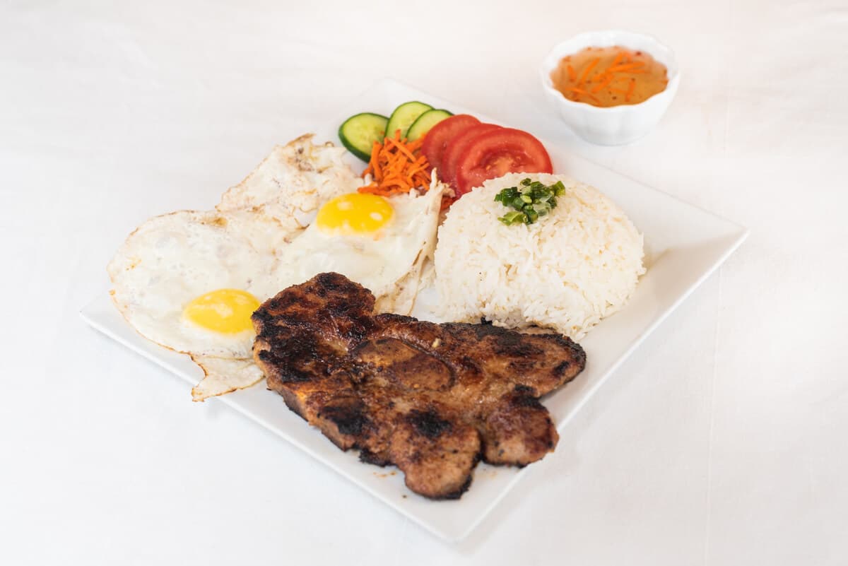 61. Pork Chop on Rice and Two Eggs