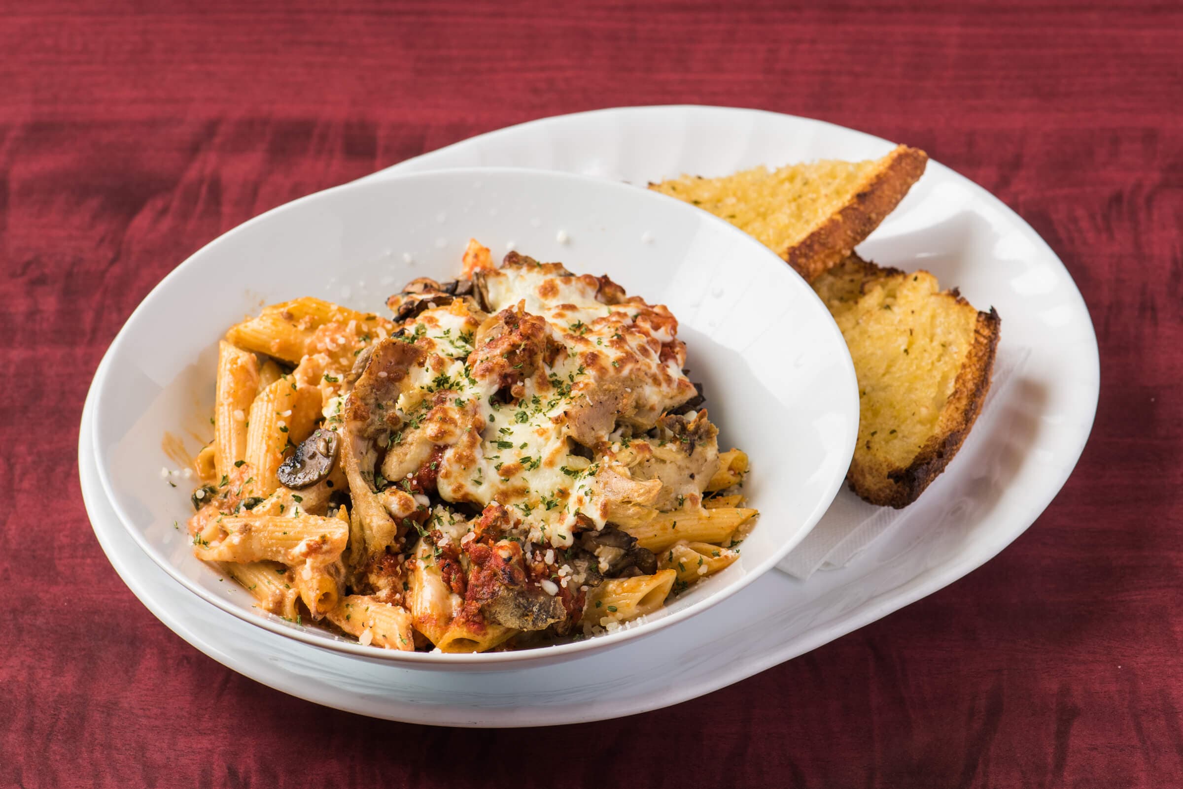 Chicken, Mushroom, and Goat Cheese Penne