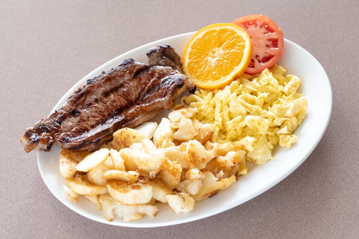 Three Eggs with AAA Sirloin Steak