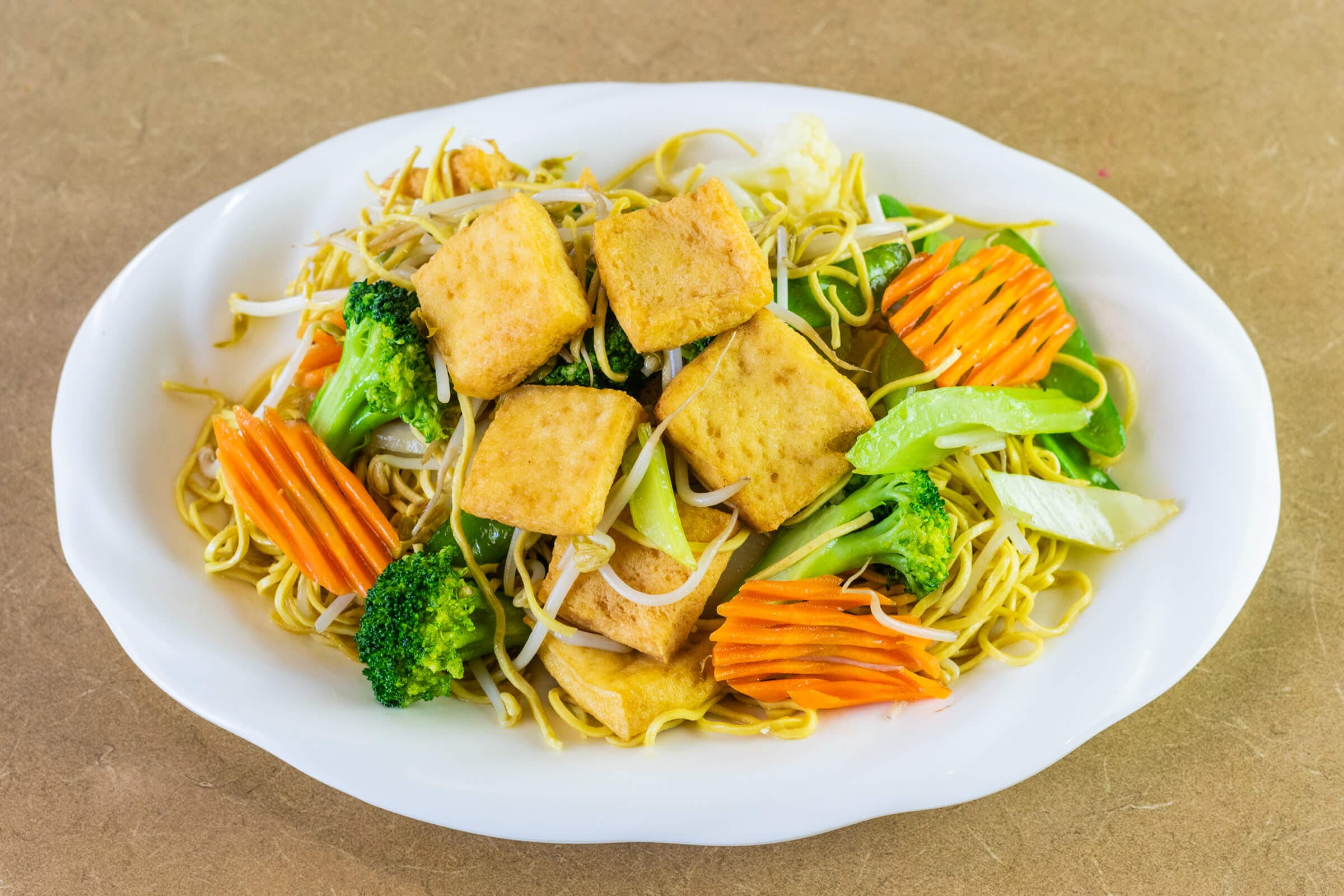 117. Stir-Fried Vegetables and Tofu with Egg Noodles