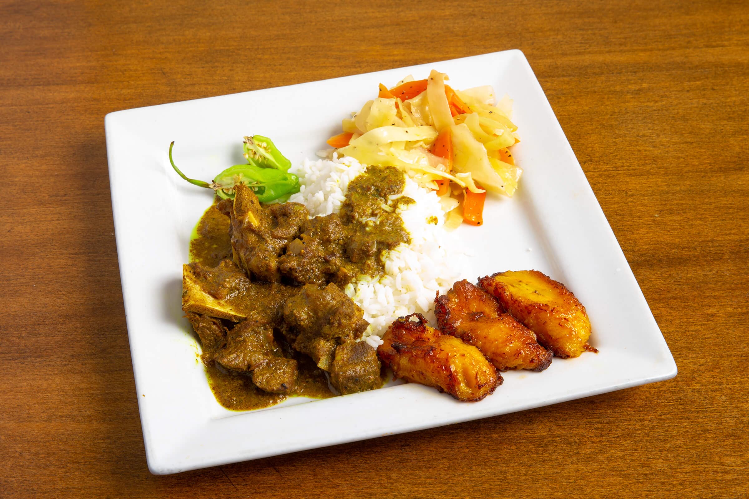Lunch Size: Curry Goat Meal