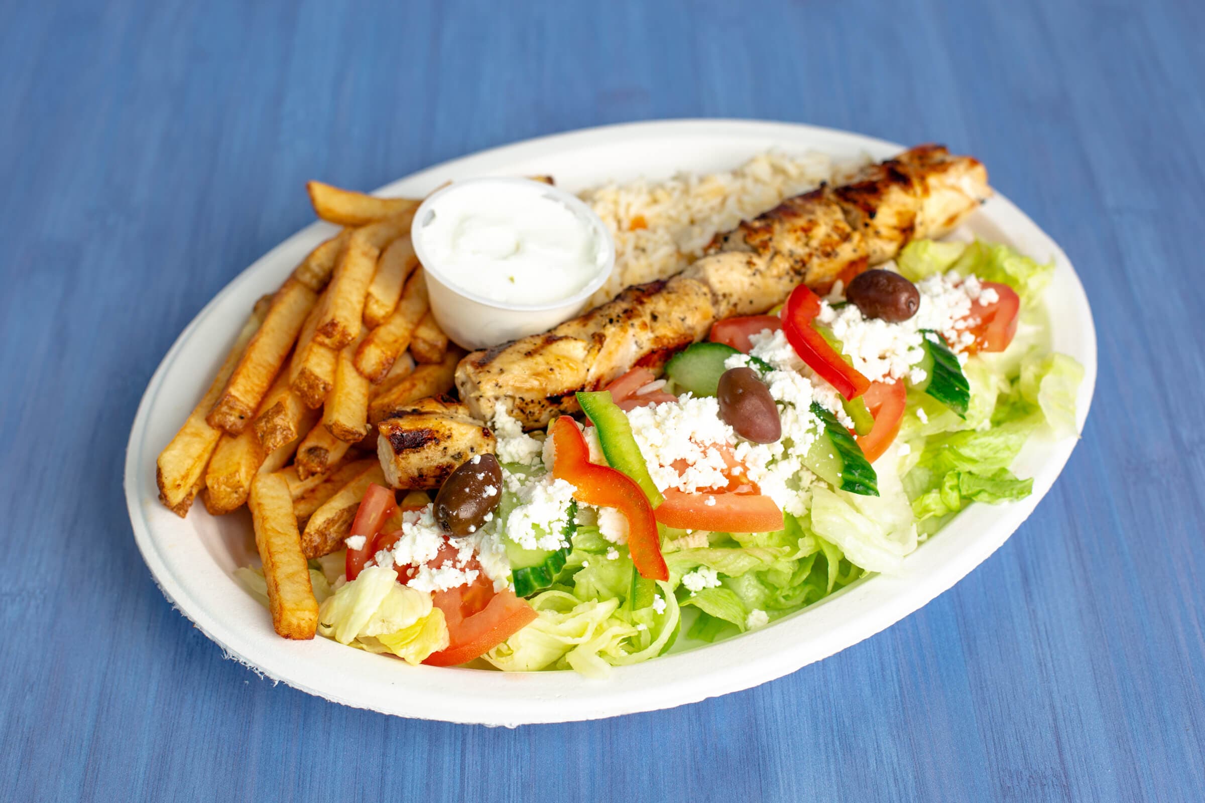 Chicken Souvlaki Dinner