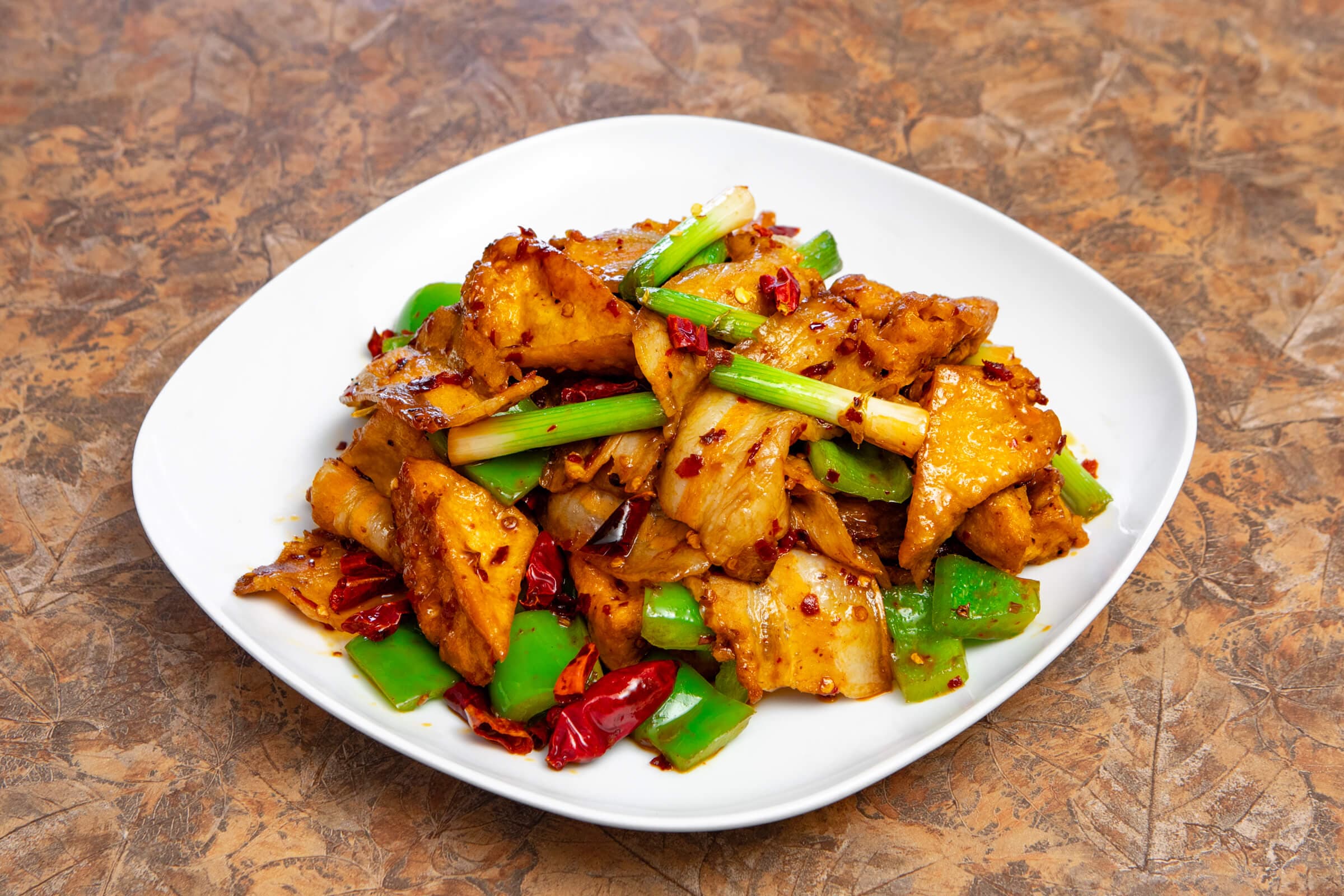 9. Sichuan Double Cooked Pork Slices and Tofu with Spicy Sauce
