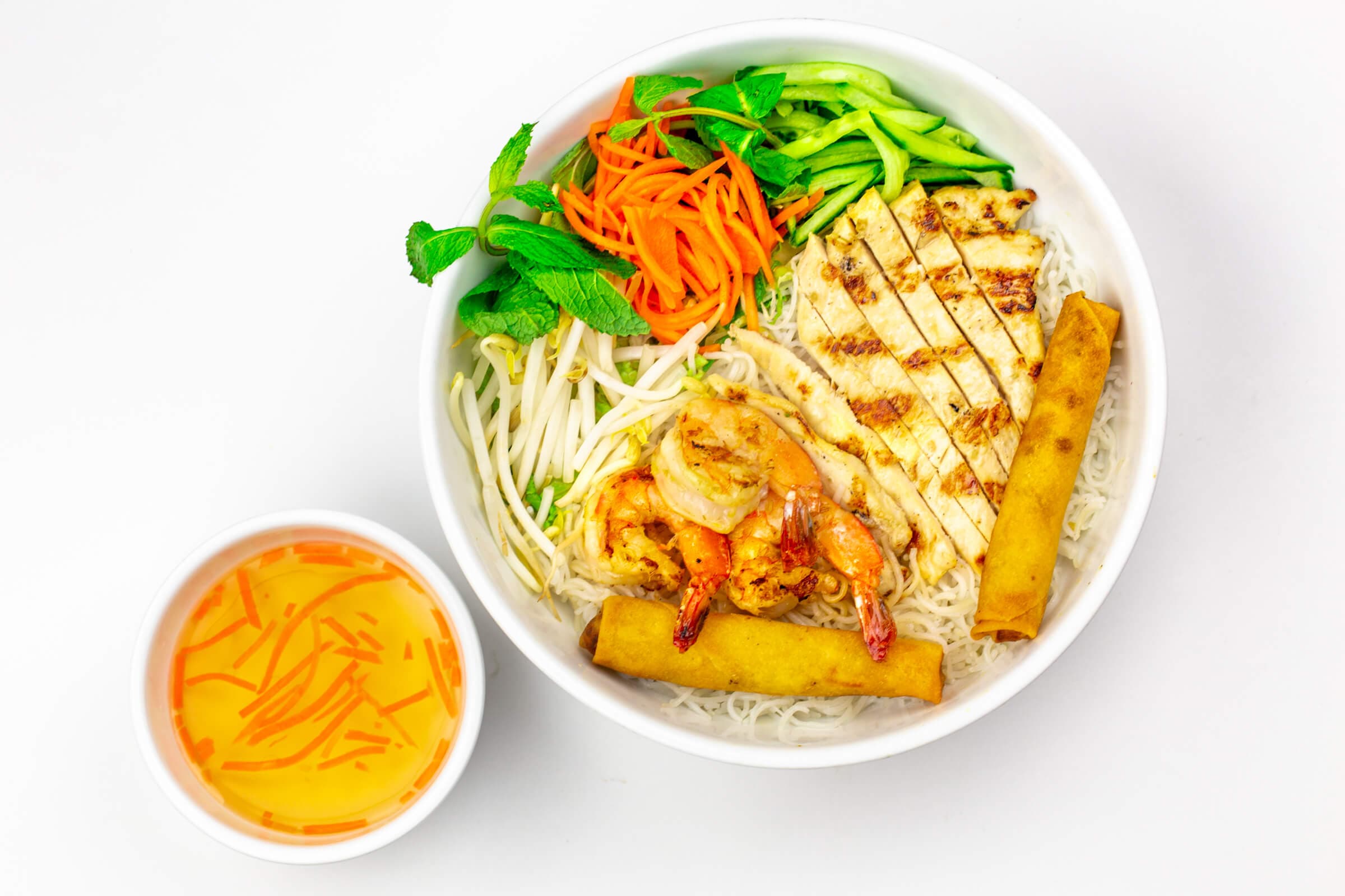 402. Grilled Shrimp and Chicken on Vermicelli
