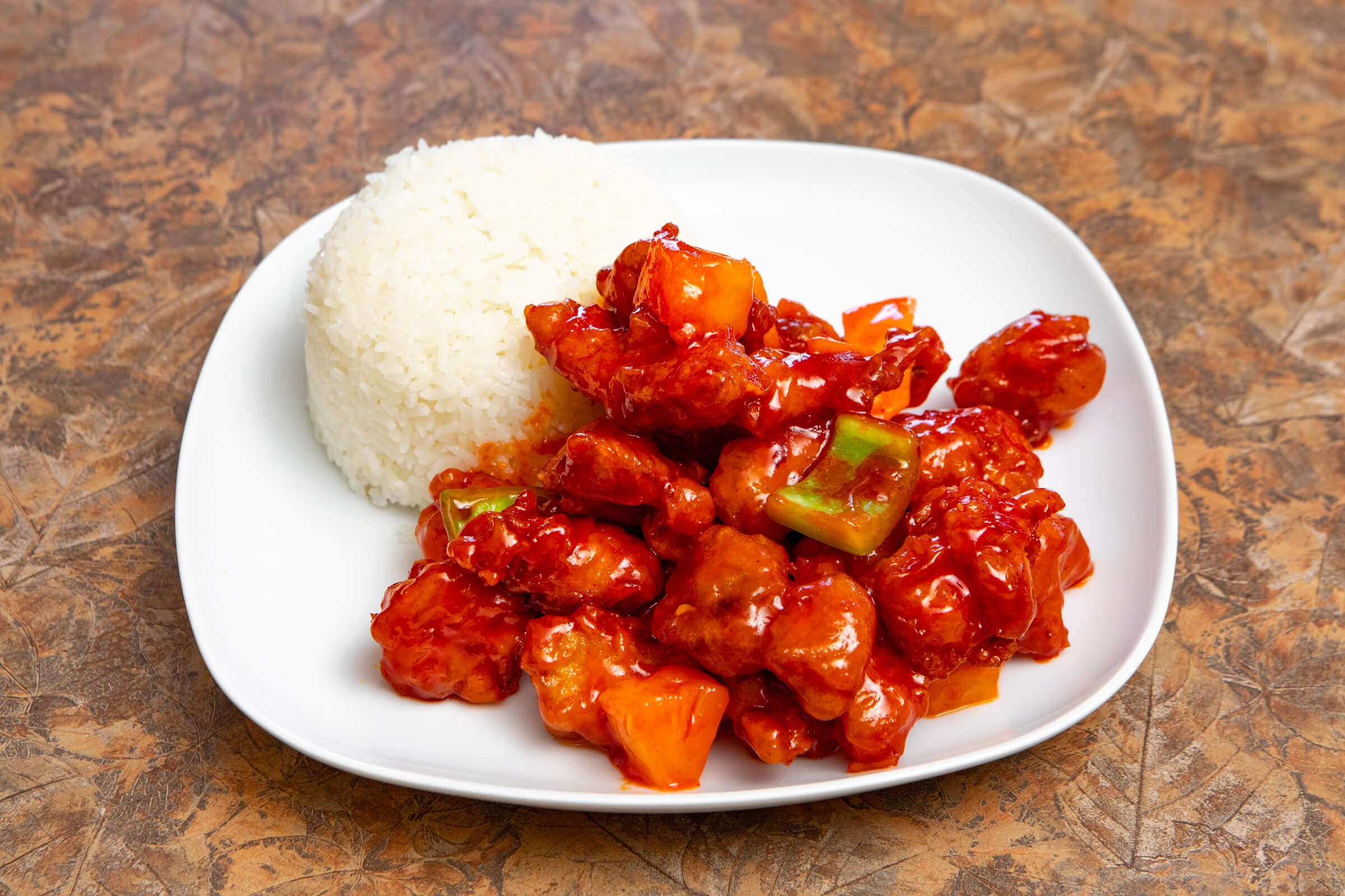 26. Sweet-and-Sour Chicken with Pineapple with Rice