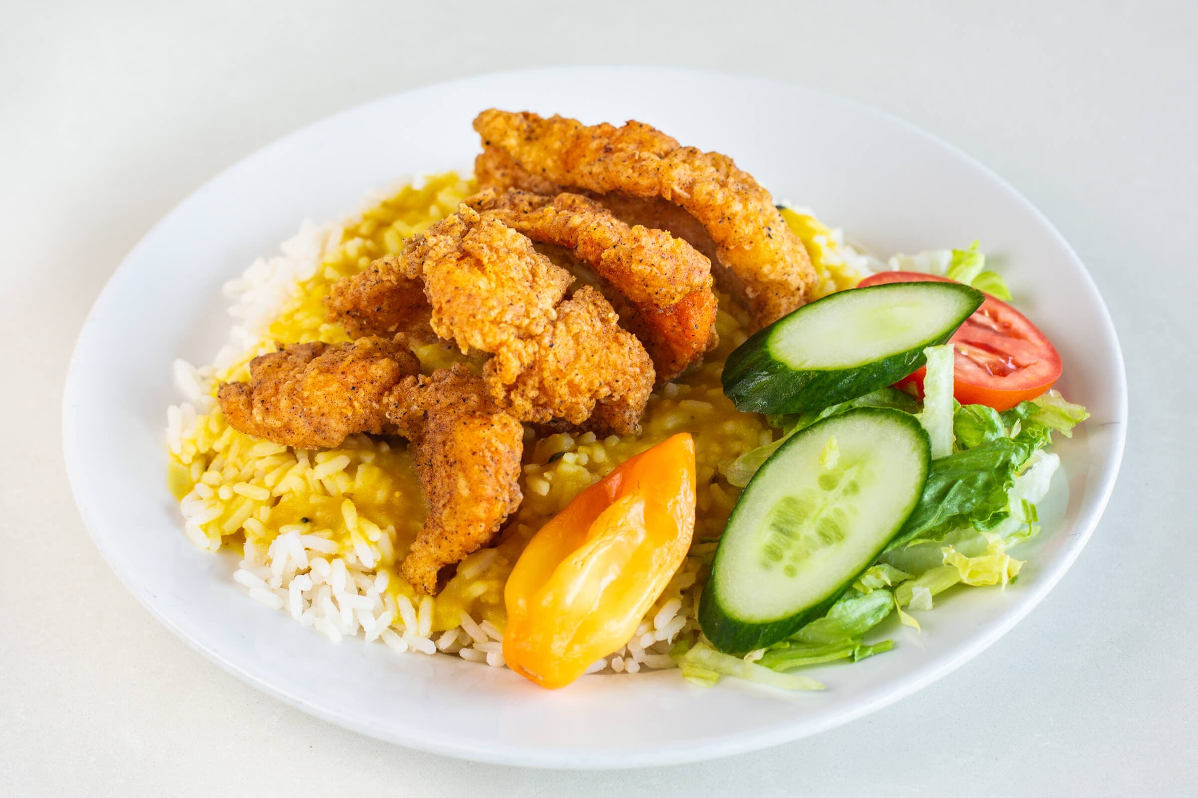 Fried Fish with Dhal and Rice