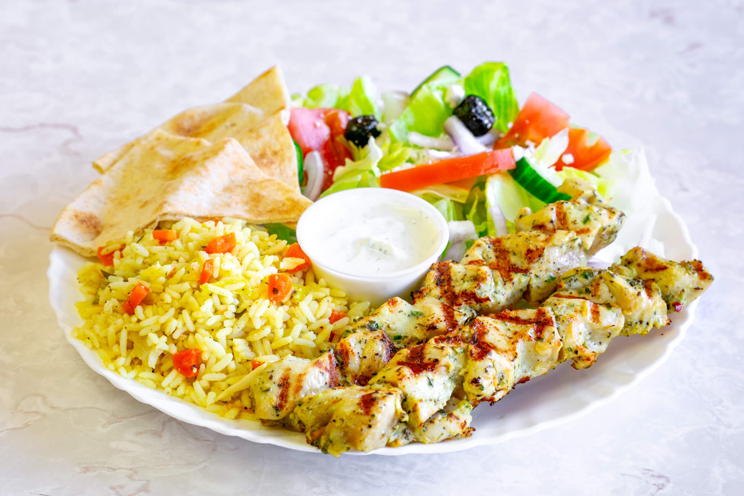 Chicken Souvlaki Plate