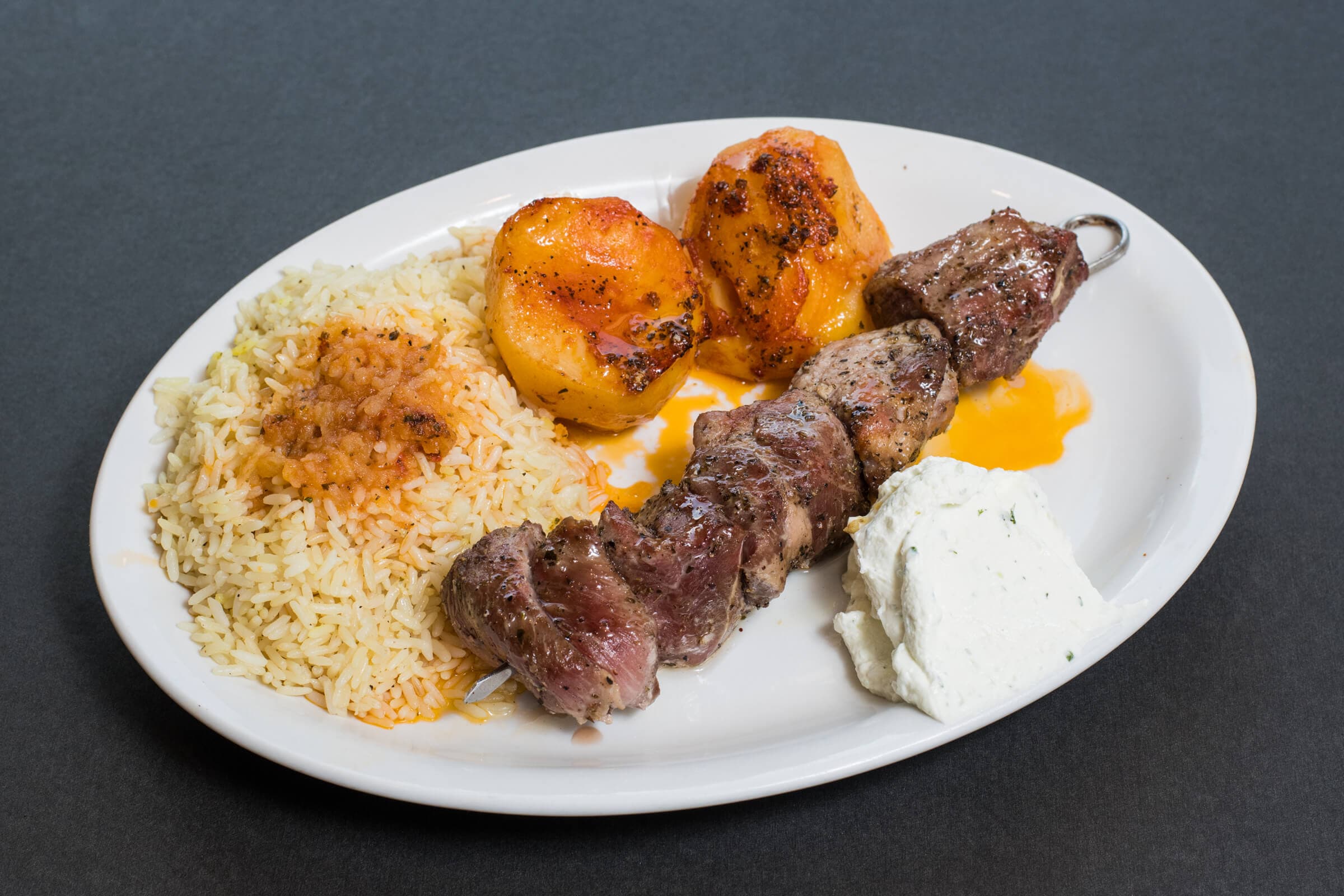 Small Lamb Souvlaki Dinner