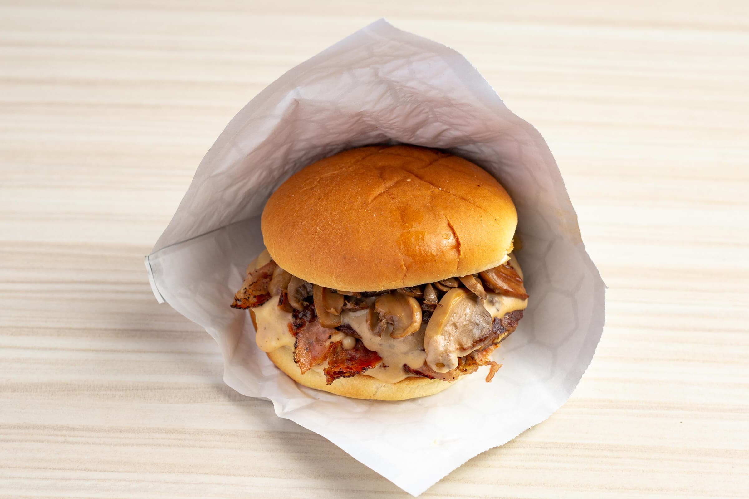 Mushroom Bacon Swiss Burger