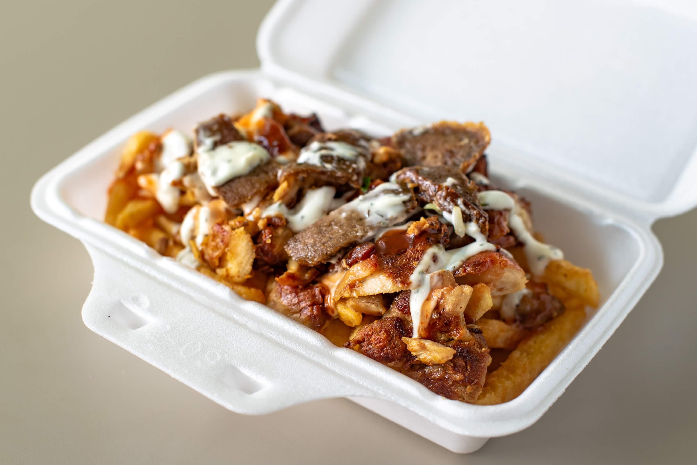 Chicken and Beef on Fries or Rice