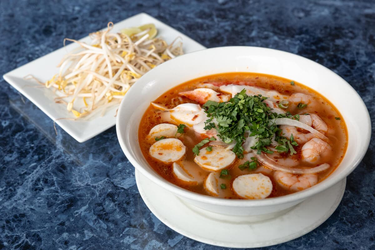 26. Satay Seafood with Rice Noodle Soup