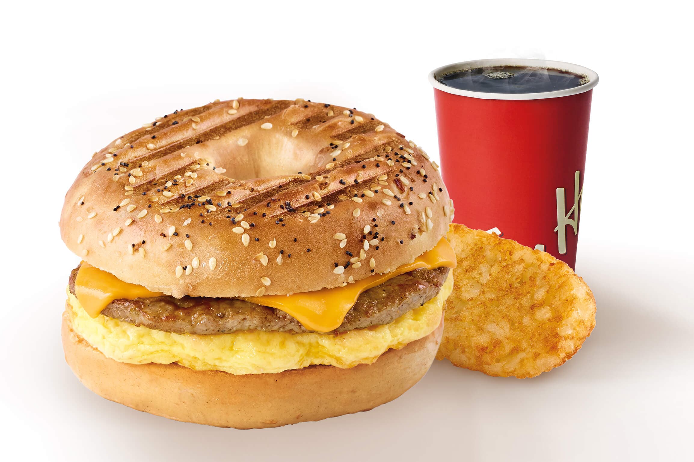 Grilled Bagel Breakfast Sandwich Meal