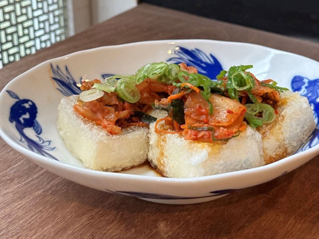 Deep-fried Tofu with Tsuchi Kimchi