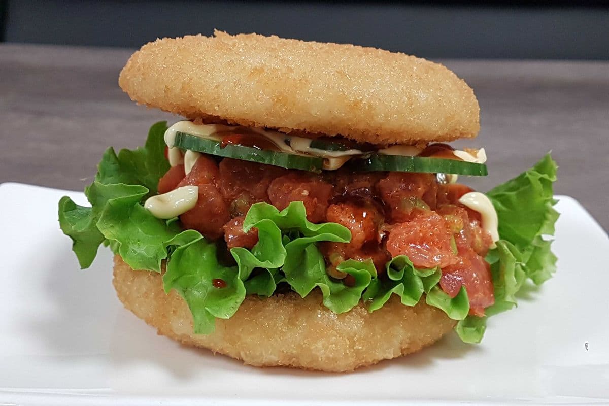 Spicy Tuna Crispy Rice Bun Burger