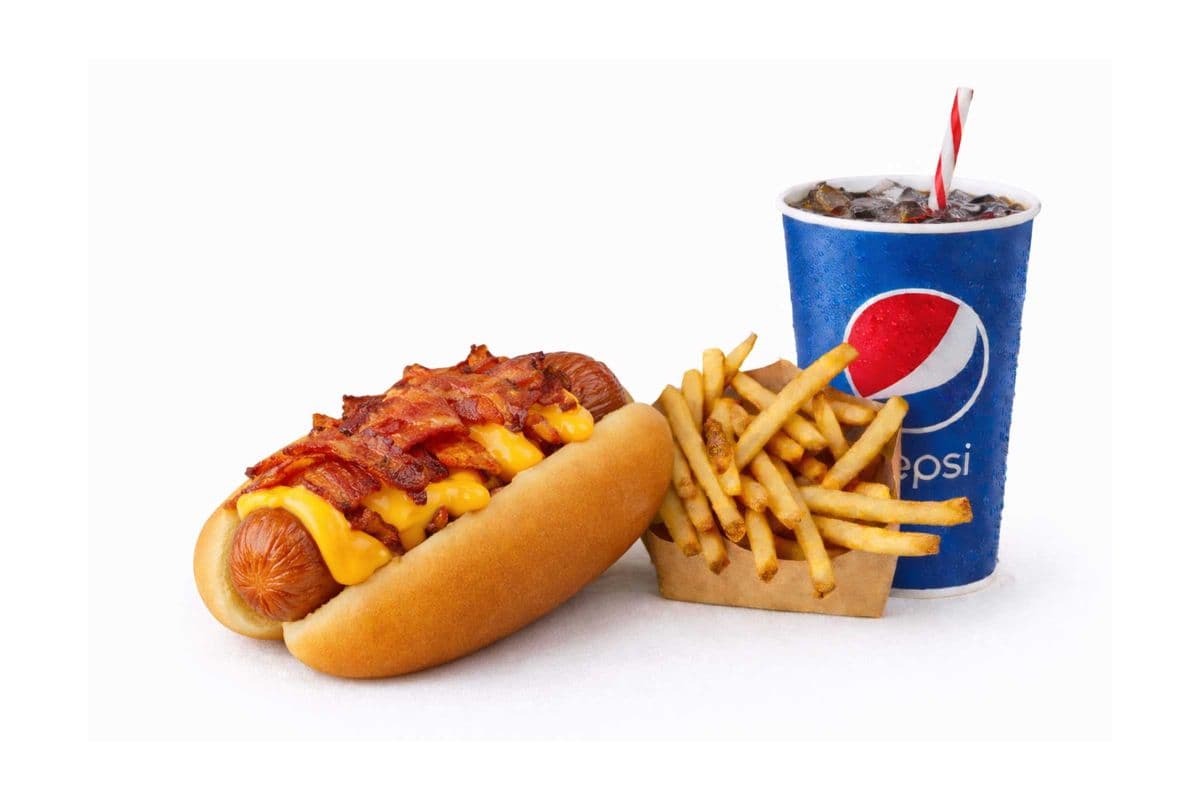 Beef Bacon Cheese Hot Dog Combo