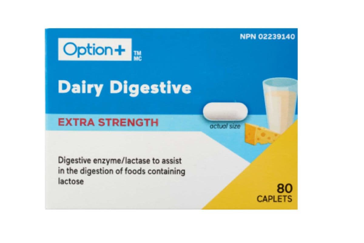 OPTION+ DAIRY DIGESTIVE EXTRA STRENGTH CAPLETS 80 PACK (80 TABLETS)