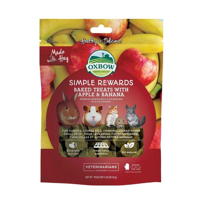 Oxbow Animal Health Simple Rewards Baked Treats with Apple & Banana 2 oz