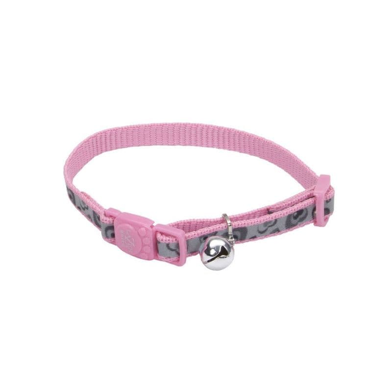 Coastal Lazer Brite Reflective Adjustable Breakaway Collar Pink New Hearts Cat 3/8 x 8-12in