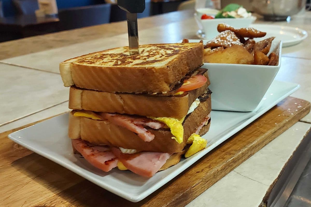 MJ's Triple-Decker Breakfast Sandwich