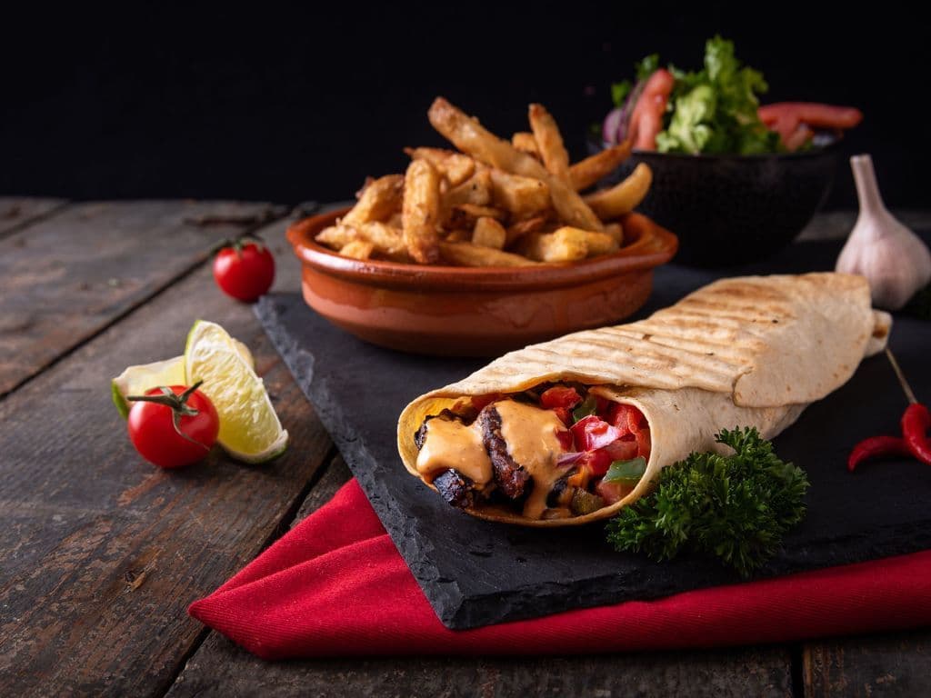 Assiette Wrap Escalope de Porc / Pork Escalope Wrap Plate