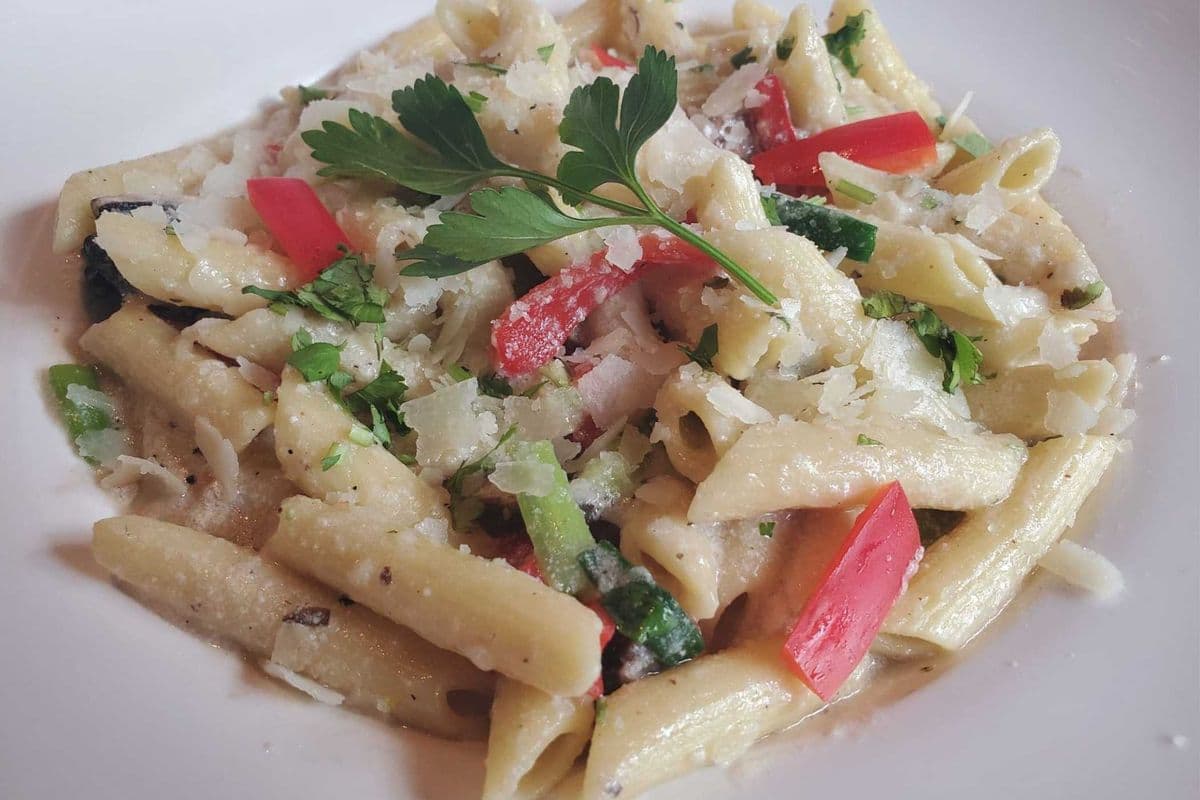 penne alfredo with grilled chicken