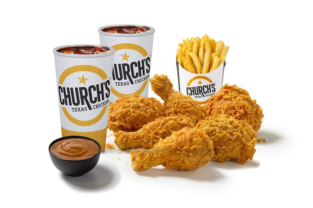 Six-Piece Dark Meat & 2 Regular Sides with 2 Regular Drinks