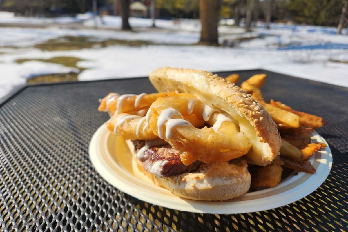 Steak Sandwich and Fries