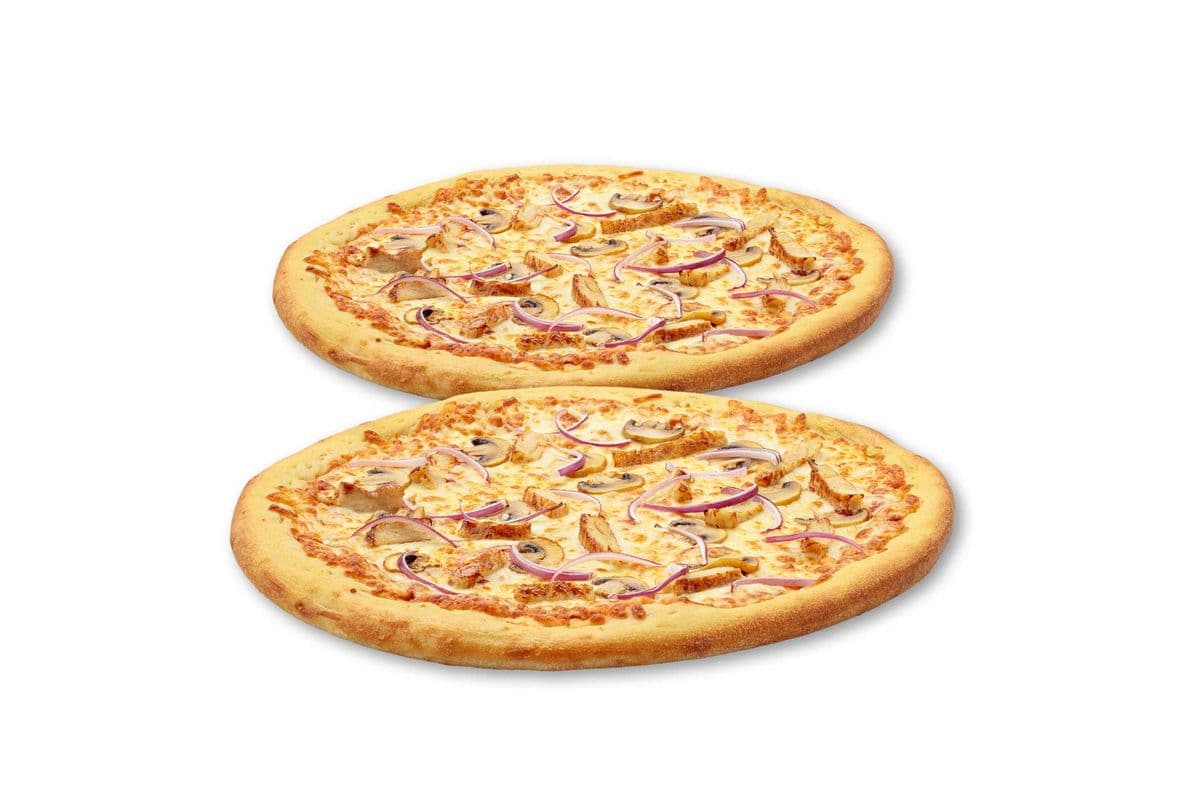 Deux Pizzas Larges au Poulet Halal / Two Large Halal Chicken Pizzas