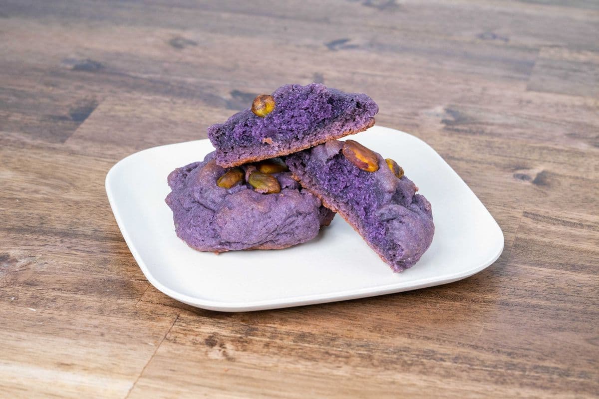 Soft Purple Yam Pistachio Cookies