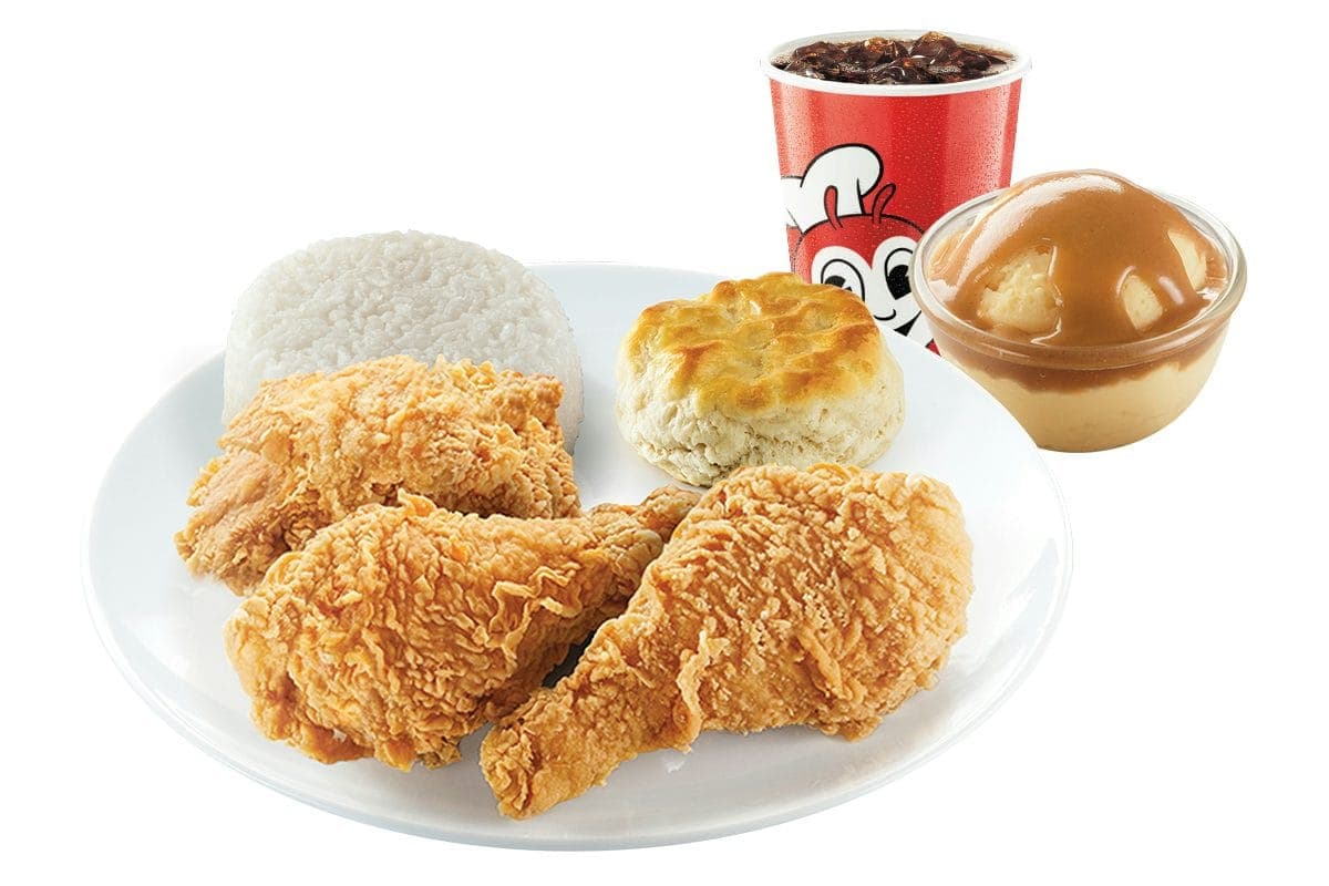 3pc Jolly Crispy Chicken w/ Biscuit + 2 Sides and Drink