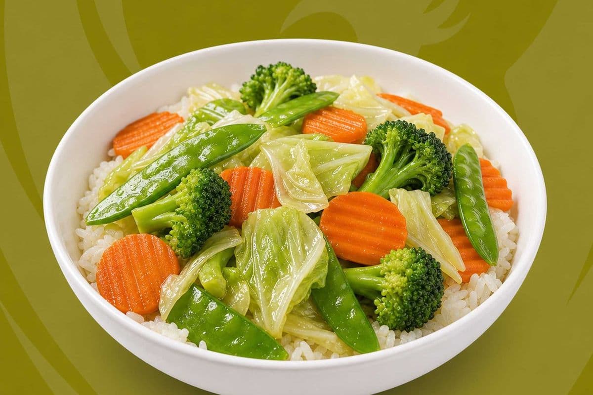 57. Stir-Fried Vegetables with Rice - Com Xao Chay