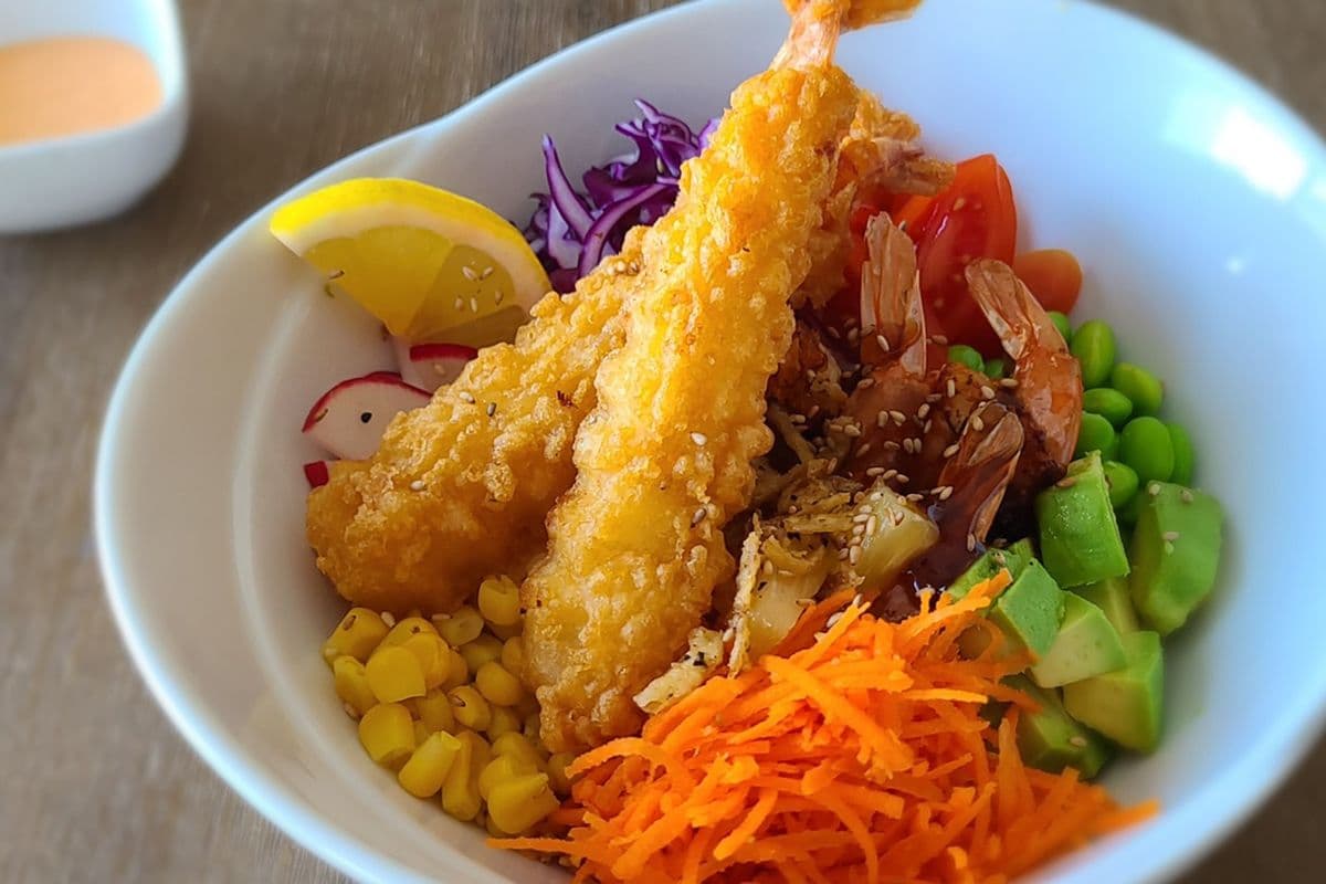 3. Shrimp and Tempura Poke Bowl