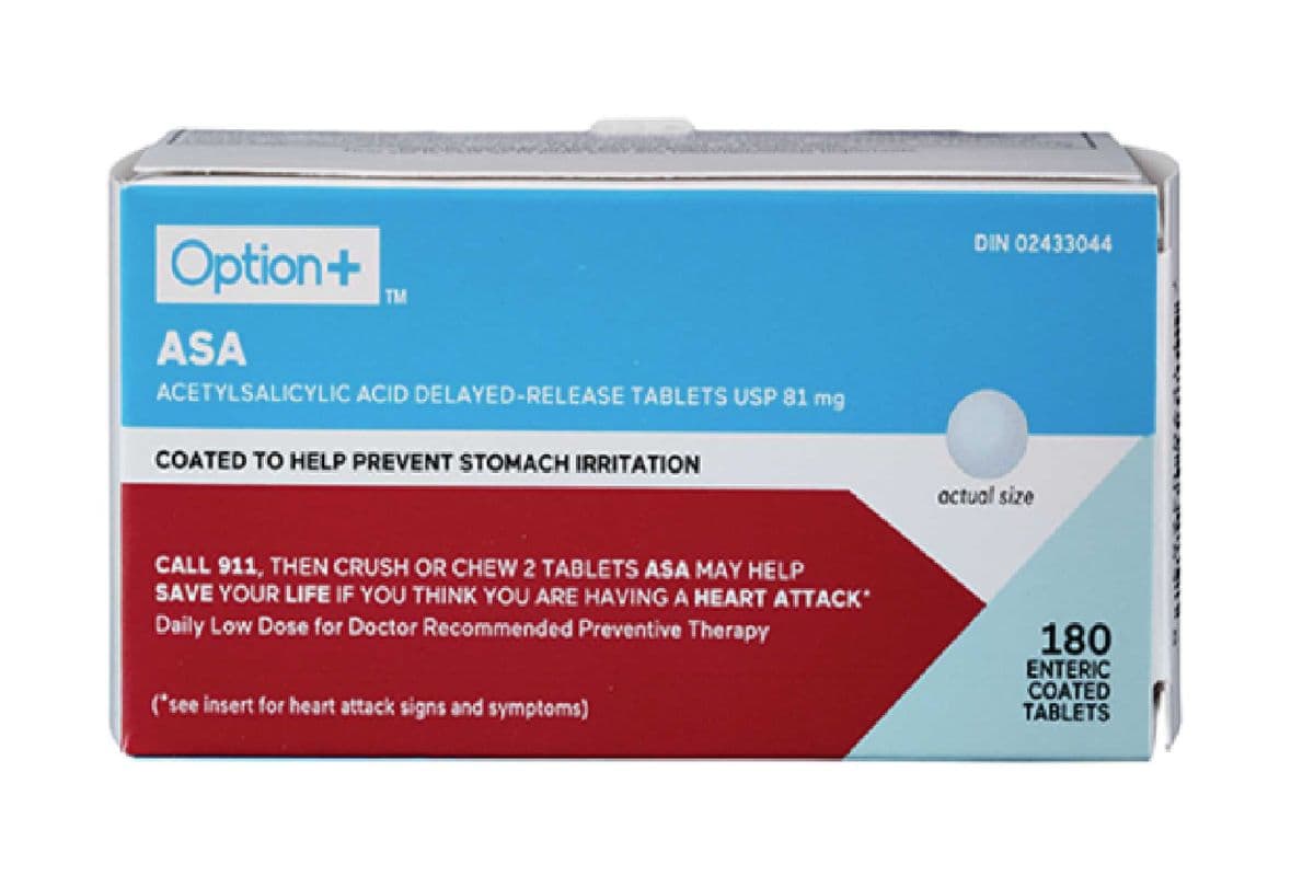OPTION+ ASA 81MG DELAYED RELEASE TABLET 180 PACK (180 TABS )