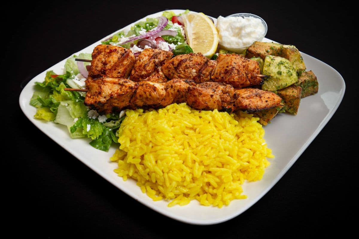 #6. Chicken Souvlaki Platter (Two skewer )