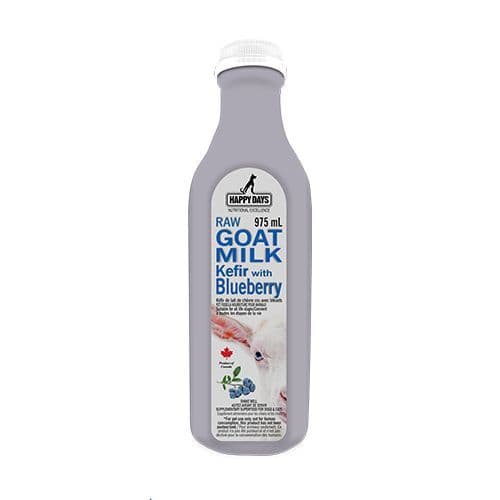 HAPPY DAYS Raw Goat Milk Kefir with Blueberries 975ml Frozen for Dogs & Cats