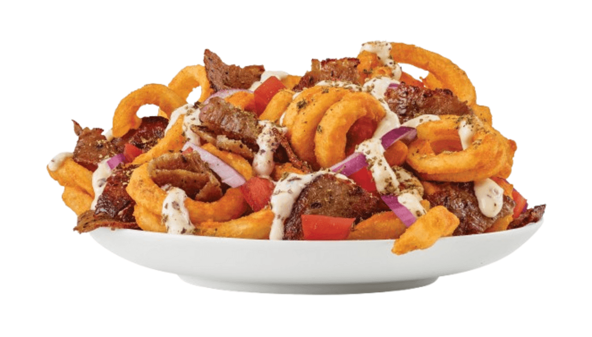 Greek Loaded Curly Fries