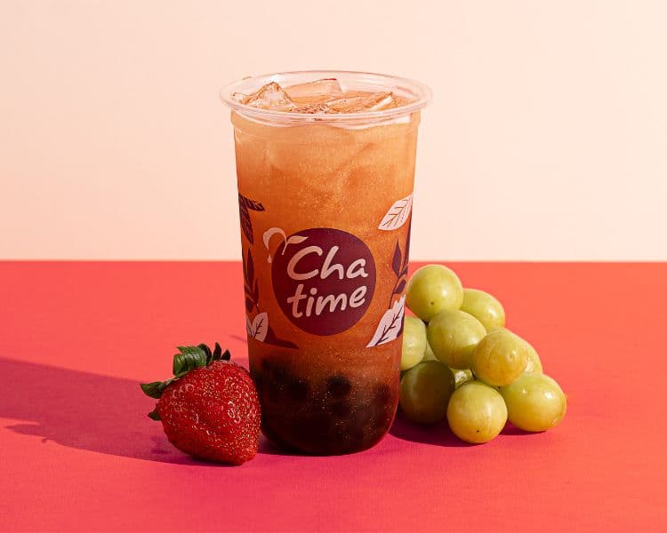 Strawberry White Grape Shimmer Boba