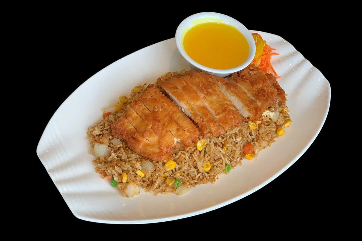 71. Fried Rice with Mixed Vegetables & Chicken Breast With Lemon Sauce