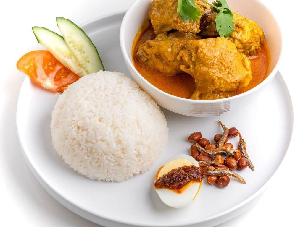 R6. Kari Ayam on White Rice马 拉 咖 喱 鸡 饭