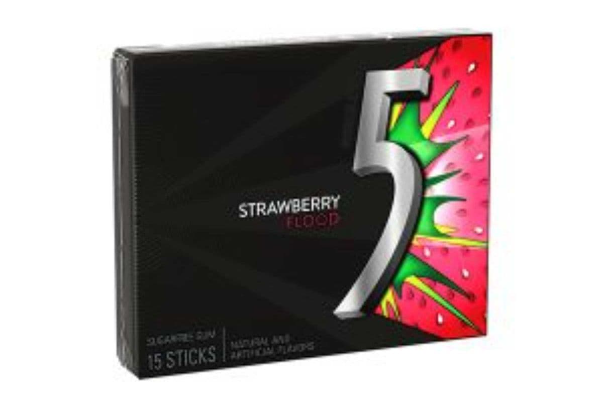 5 Gum Sour Strawberry (15 Sticks)